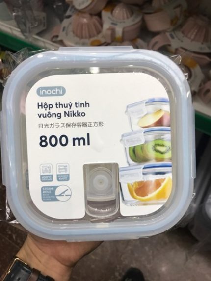 HỘP THỰC PHẨM THỦY TINH VUÔNG NIKKO 800ML